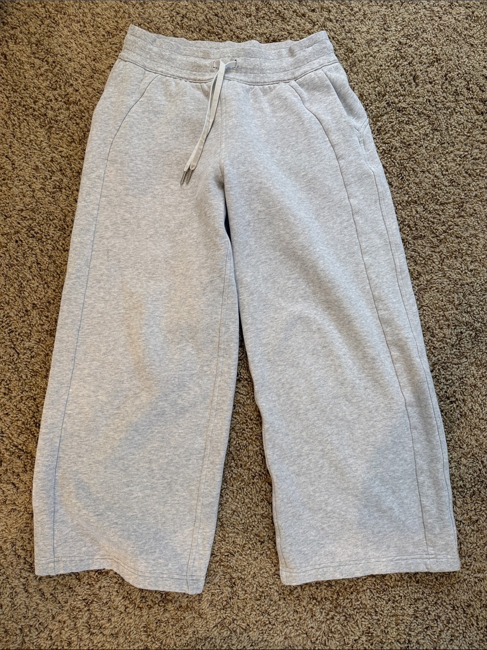 Lululemon wide leg scuba pant Heather grey size M *ALTERED